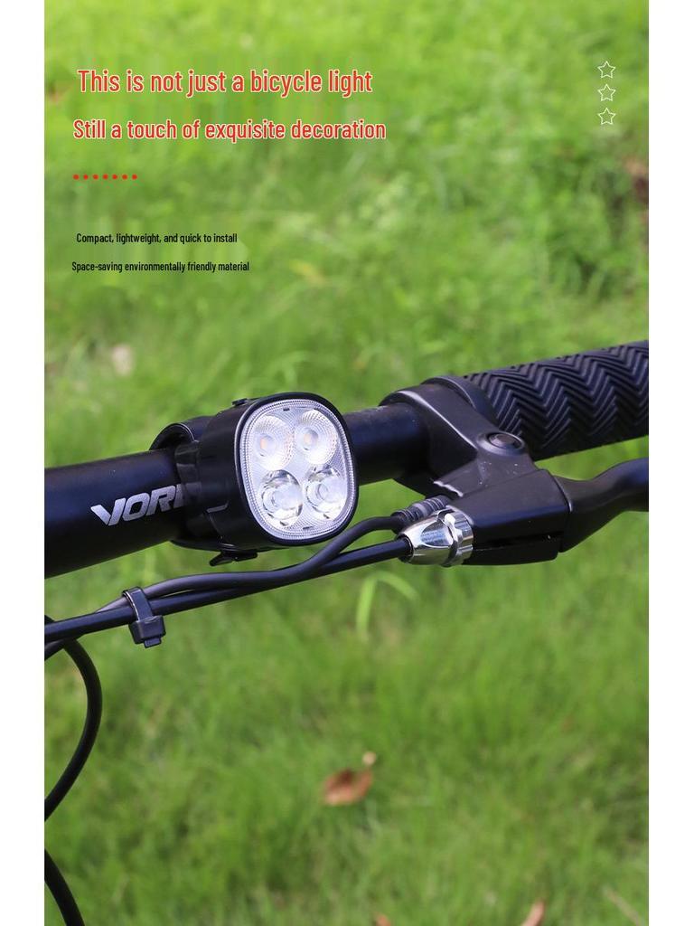 High-Brightness 4-LED Bicycle Front & Rear Light Set with Safety Taillight