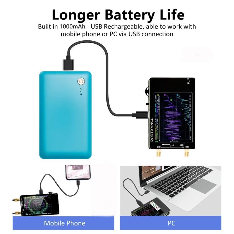 Multifunction High Resolution Handheld Vector Wide Ranging Tester 50KHz to 2700MHz Frequency Ranging with Digital Screen