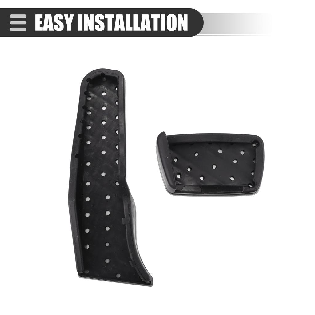 Motoforti Brake and Accelerator Pedal Covers for Chevy Camaro Black Silver 1 Set 2016-2023, Metal, Tone,