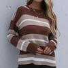 YYFS Damemote Uformelt Stripe Print Høst Vinter Langermet O-hals løse gensere