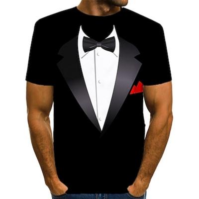 Pánské grafické tričko Tuxedo košile s krátkým rukávem tričko 3D potisk kulatý výstřih tričko přehnané základní denní černé bílé žluté oblečení oděv normální