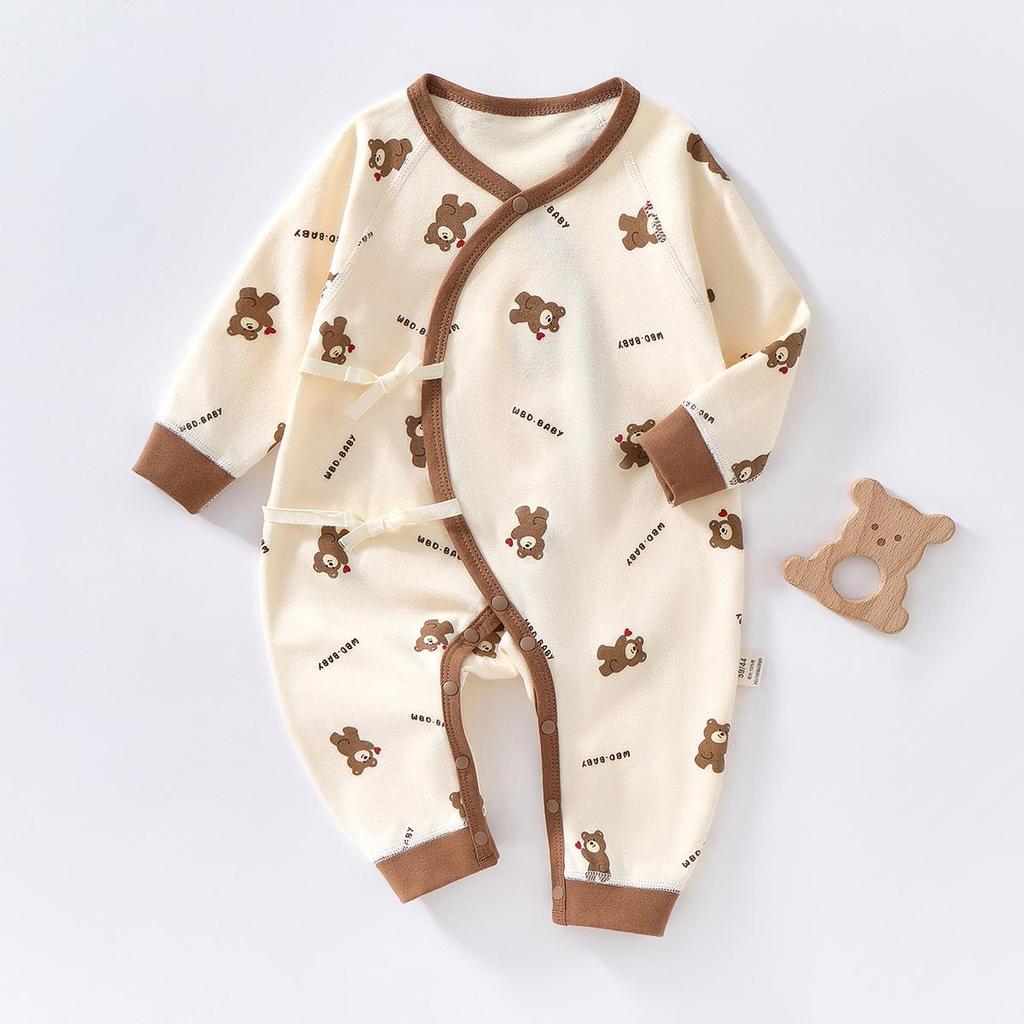 Neugeborenen Strampler aus reiner Baumwolle mit Schmetterlingsmotiv - Vier Jahreszeiten, Knochenloser Jumpsuit für Frühling & Herbst