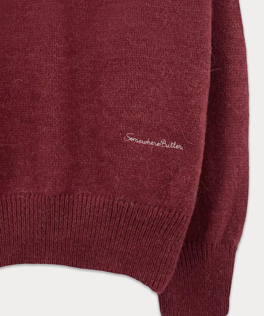 Sseomweeobeoteo Hazel Alpaca V-Neck Knit - Vintage Red