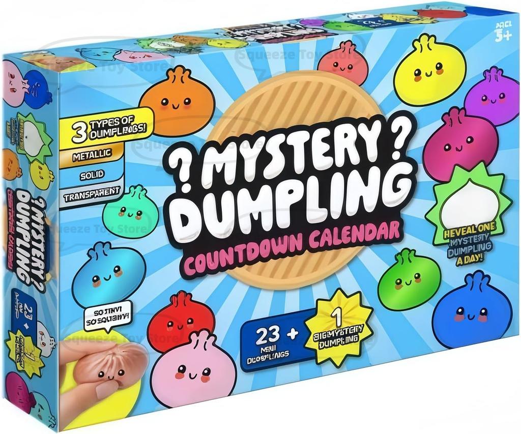 New Dumpling Mystery Advent Countdown Calendar, 24 PCS Random Surprise Toys, for Anxiety Relief Hand Relax, Birthday Gifts