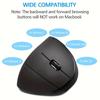 Fifth Generation Vertical Mouse | 2.4GHz Wireless Optical, 6 Buttons, Right Hand Design for Laptop and Desktop Use