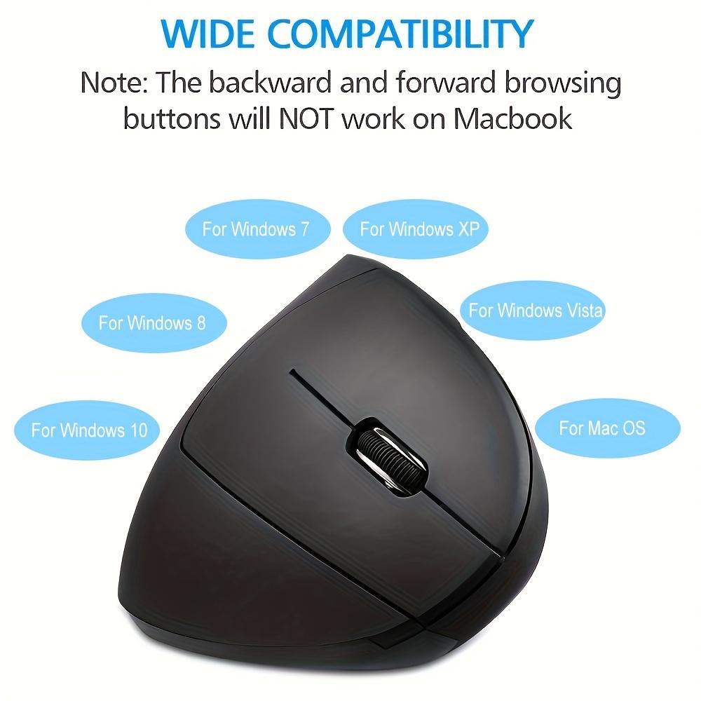 Fifth Generation Vertical Mouse | 2.4GHz Wireless Optical, 6 Buttons, Right Hand Design for Laptop and Desktop Use