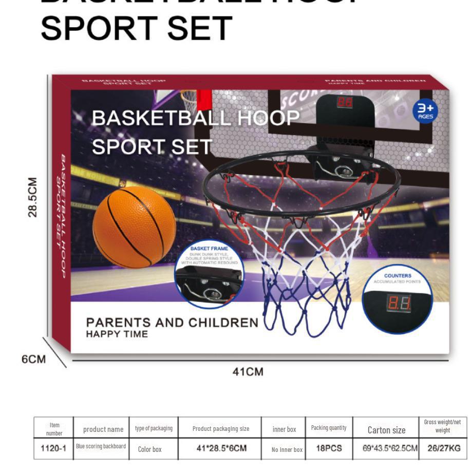Coș de baschet cu punctaj electronic fără lovituri - cadru pliabil pentru interior/exterior