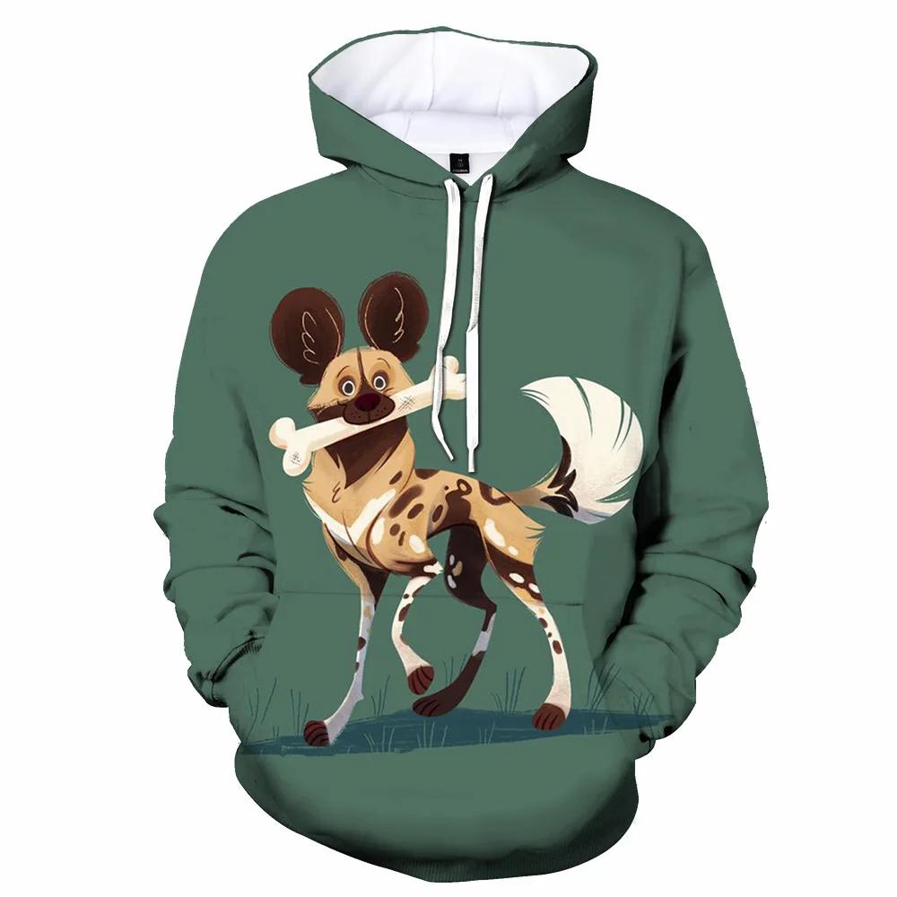 Felpa con cappuccio Hip Hop Stampa 3D Motivo Animale Invernale Bestia Uomo Donna Streetwear Felpa con cappuccio Giubbotti Ragazzi Ragazze Junior