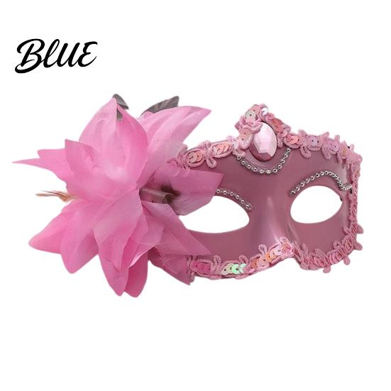 Venetian Style Mask Half Face Masquerade for Women Mesh Flower Rhinestone Mask Costumes Accessory Halloween Carnival Prom Ball Party