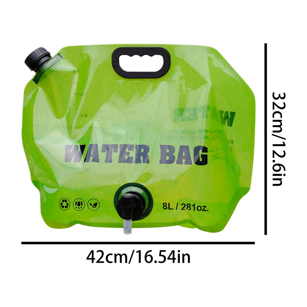 Camping Water Container 8L Leakproof Foldable Pouch Portable Water Bag with Spigot for Outdoor Hiking Backpacking Fishing Travel