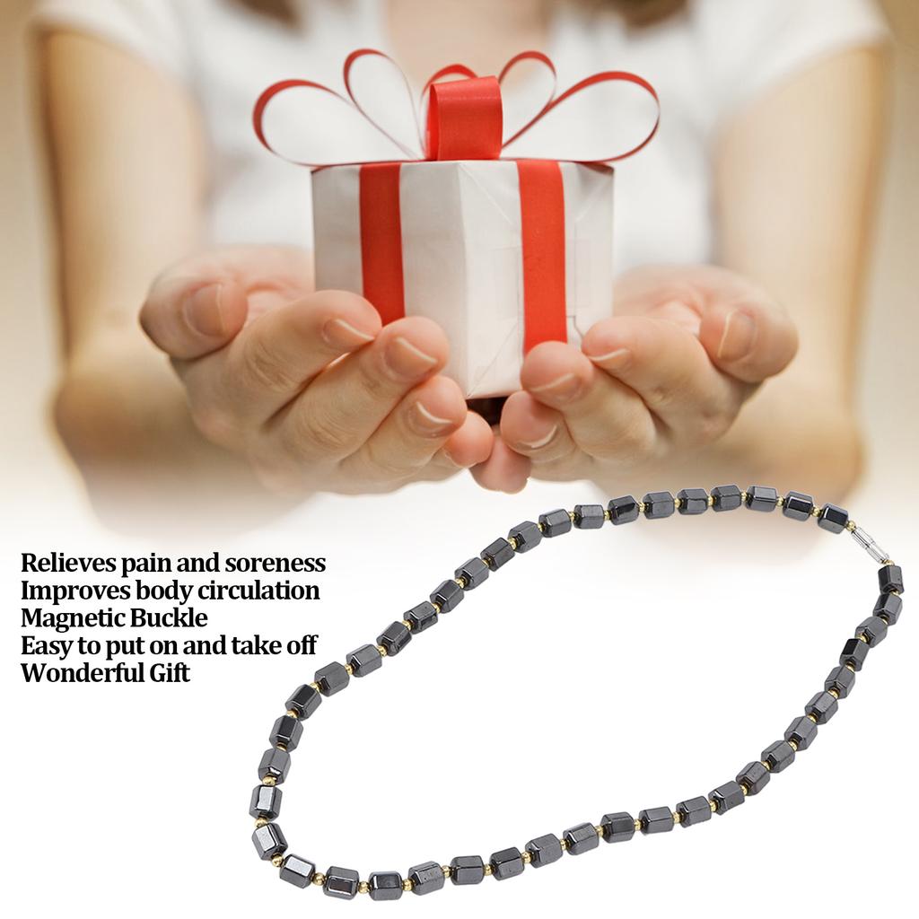 Magnetic Therapy Necklace Men Women Iron Ore Simple Fashionable Pain Relief Necklace Birthday Gift