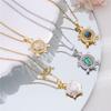Cute Small Turtle Zircon Enamel Pendant Necklace Stainless Steel Chains Simple Animal Choker Jewelry Party Gift For Women Girls