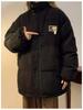American Style Corduroy Patchwork Cotton Jacket - Stand Collar, Loose Fit, Thick Padded Winter Coat.