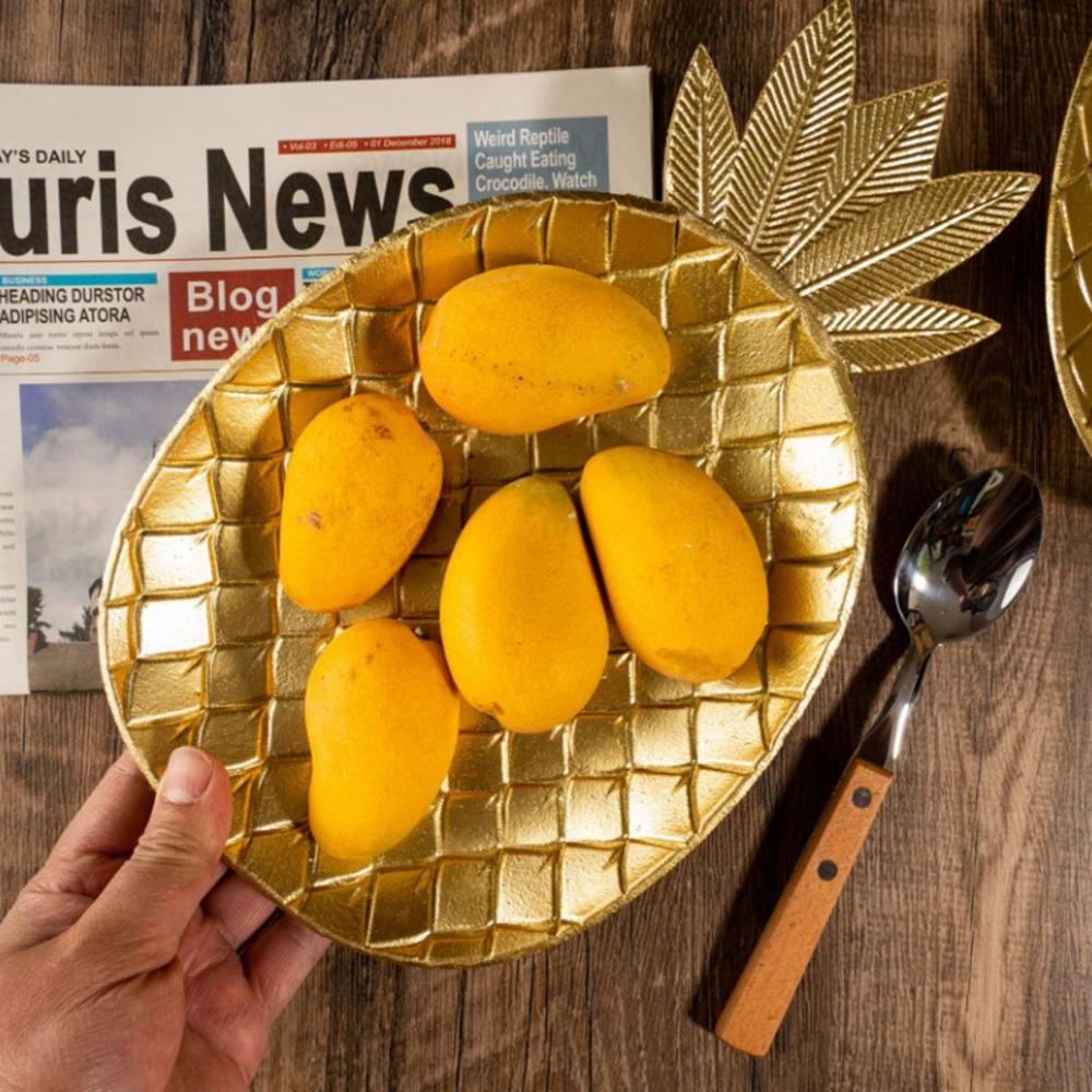 Table Decoration Pineapple & Leaf Shaped Jewelry Storage Tray Fruit Rack Serving Tray Dessert Shelf