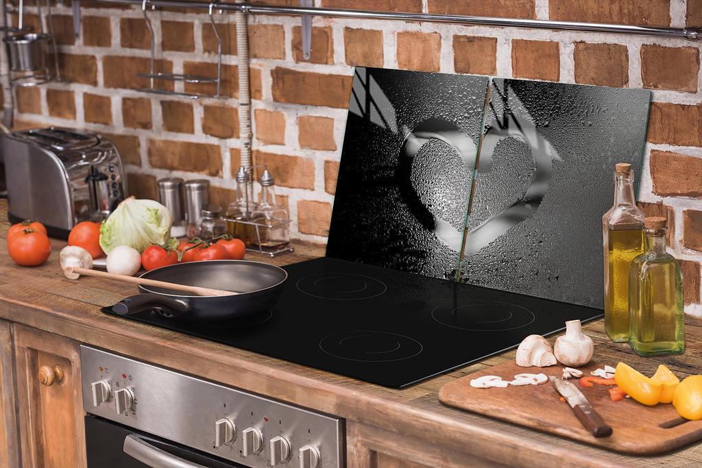 PIANO IN VETRO e TAGLIERE 100x52 CUORE