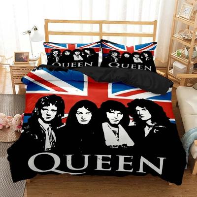 Queen Rockband Digitaal bedrukt beddengoed voor Jongens Queen beddengoedset Zacht en comfortabel Aangepaste King size beddengoedset