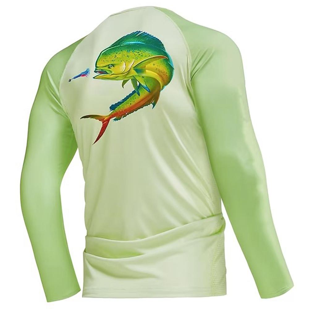 

2024 Мужская рубашка для рыбалки с длинным рукавом и принтом «Пираньи», морская волна, уличная беговая тренировочная дышащая футболка с круглым вырезом, одежда для рыбалки 6XL