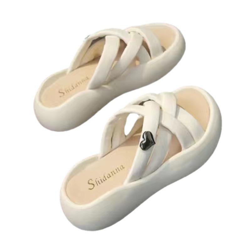 Fashion Cool slippers women's fashionable outerwear 2025  summer new thick soled women's shoes