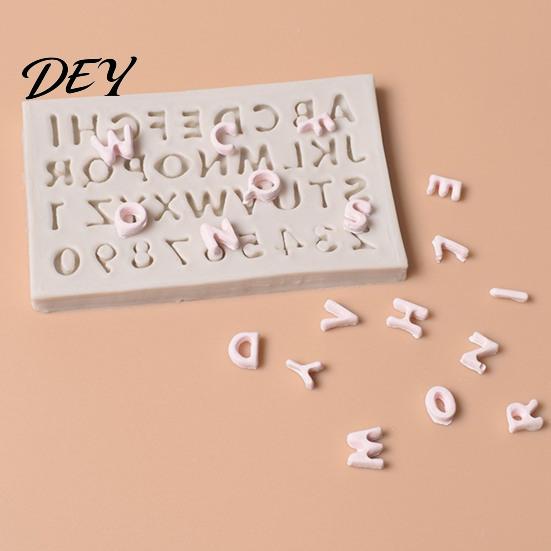 Nonstick Baking Molds for Desserts Alphabet Number Silicone Mold Cake Decorating, Mini Letters 0-9 Fondant Tool, Bakeware Jelly Flexible Non-stick