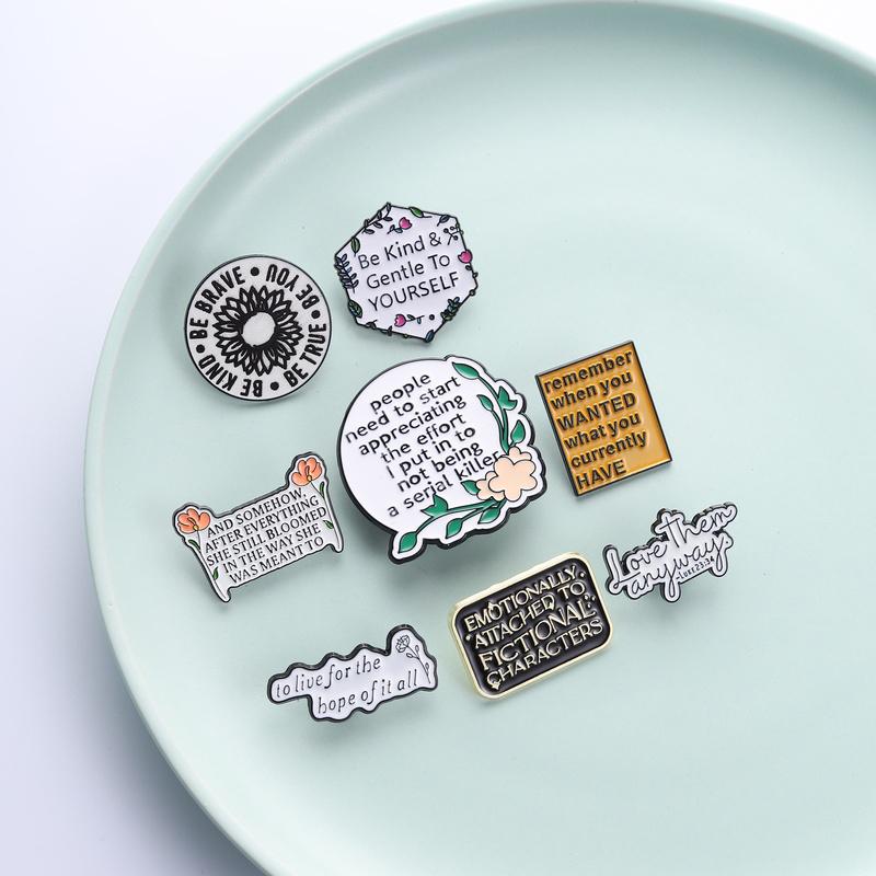 Snarky Motivational Enamel Pins Set Humorous Quote Brooches Self-Love Fandom Lapel Badges Trendy Gift For Friends
