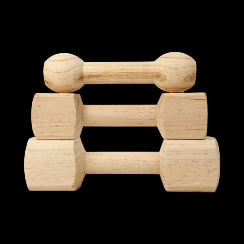 Dog Training Wooden Bone-Shaped Dumbbell