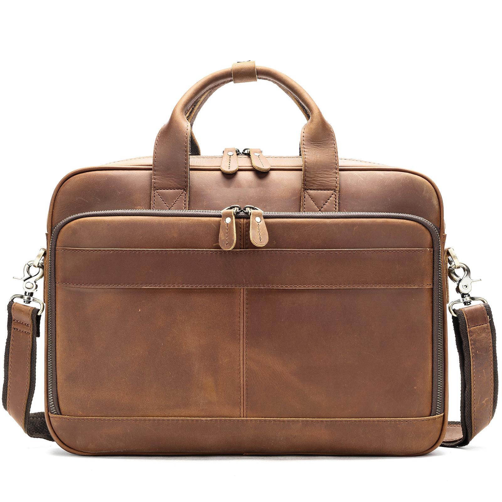 

Сумка-портфель, сумка через плечо, мужская кожаная сумка для компьютера 15,6 дюйма красный/коричневый