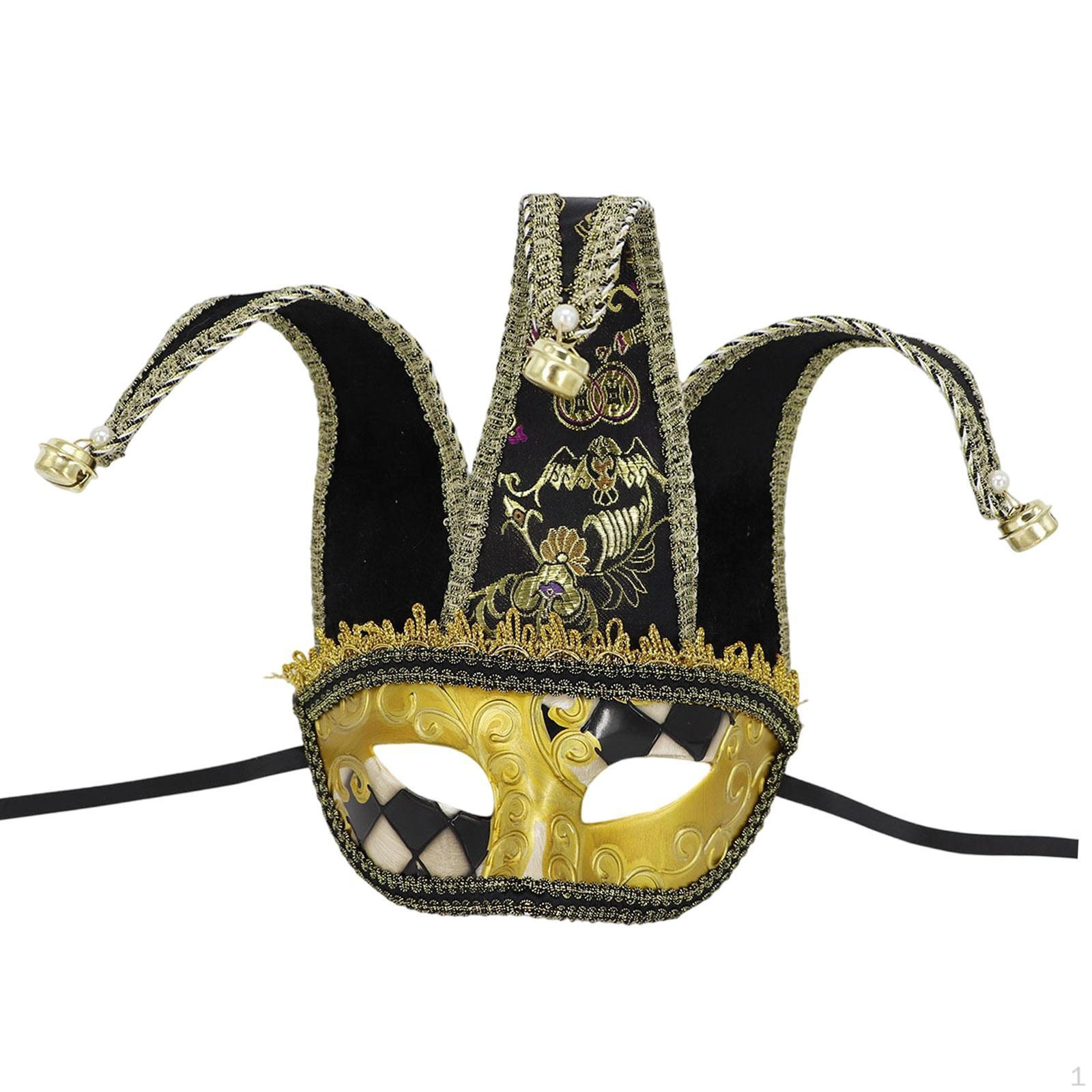 

Удобная маска на поллица для костюма на Хэллоуин для карнавалов и праздников золотой