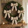Christmas Tree Bow Decorations Bows for Wreath Merry Craft Ornaments Winter Sturdy Webbing Gift Toppers Decoration Holiday Tree Front Door,