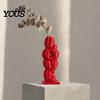 Delicate Texture Vase Decorative Flower Vase, Love Shape Design Letter Stacking 3D Printed Smooth Surface Ornament for Valentine Day