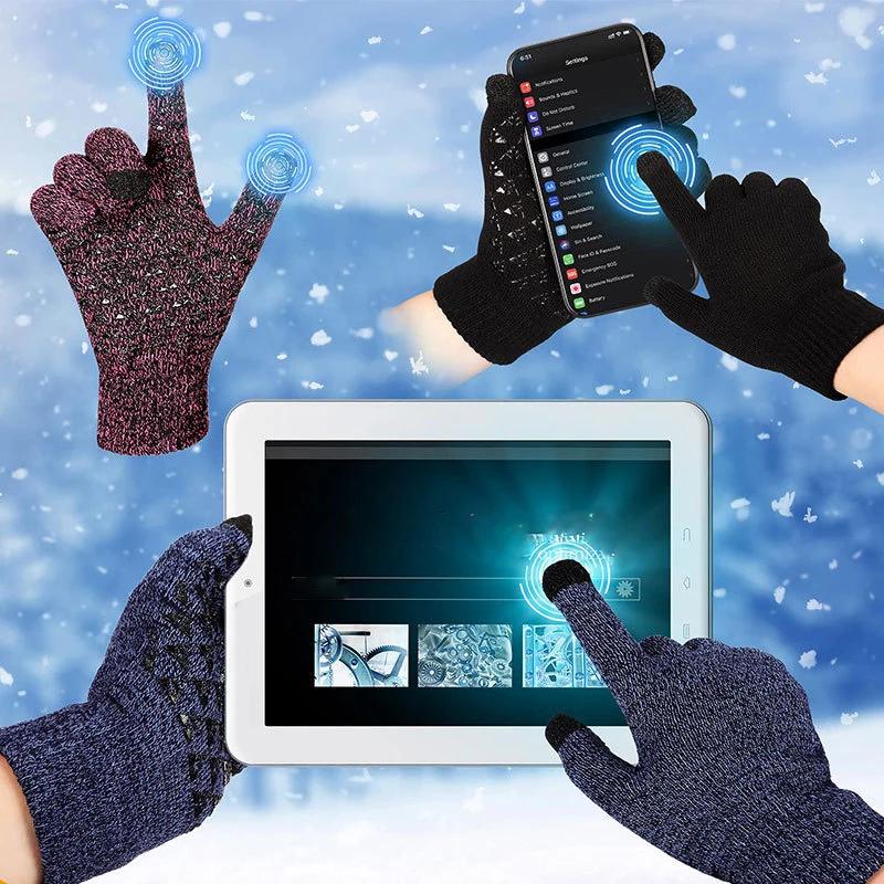 Heated Gloves Winter Thermal Warm Gloves with Built In Heating Sheet USB Powered Soft Durable Touch Screen Non-slip Work Gloves