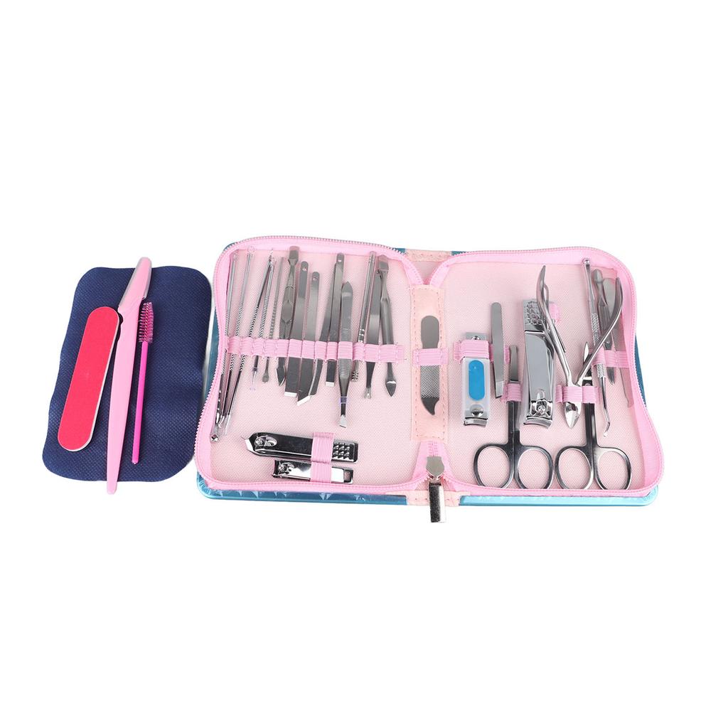 29PCS Manicure Set Pedicure Nail Clippers Kit Stainless Steel Professional Nail Care Tools with