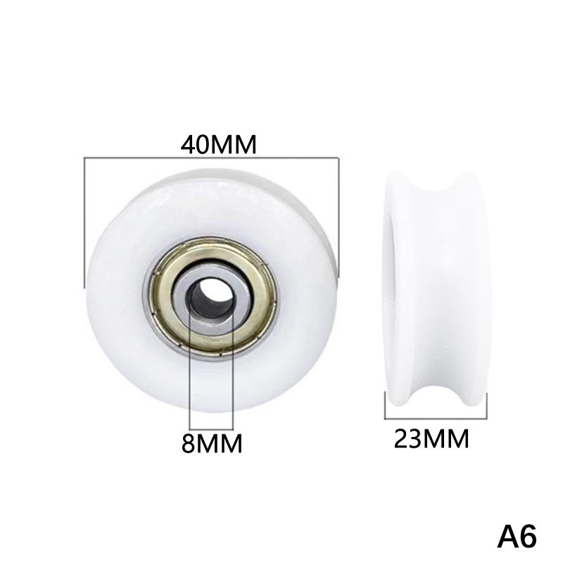 U-groove Nylon Round Pulley Ball Bearing Wheels, Used For Door And Window, Shower Pulley, Drawer Sliding Door Diameter 23-43mm