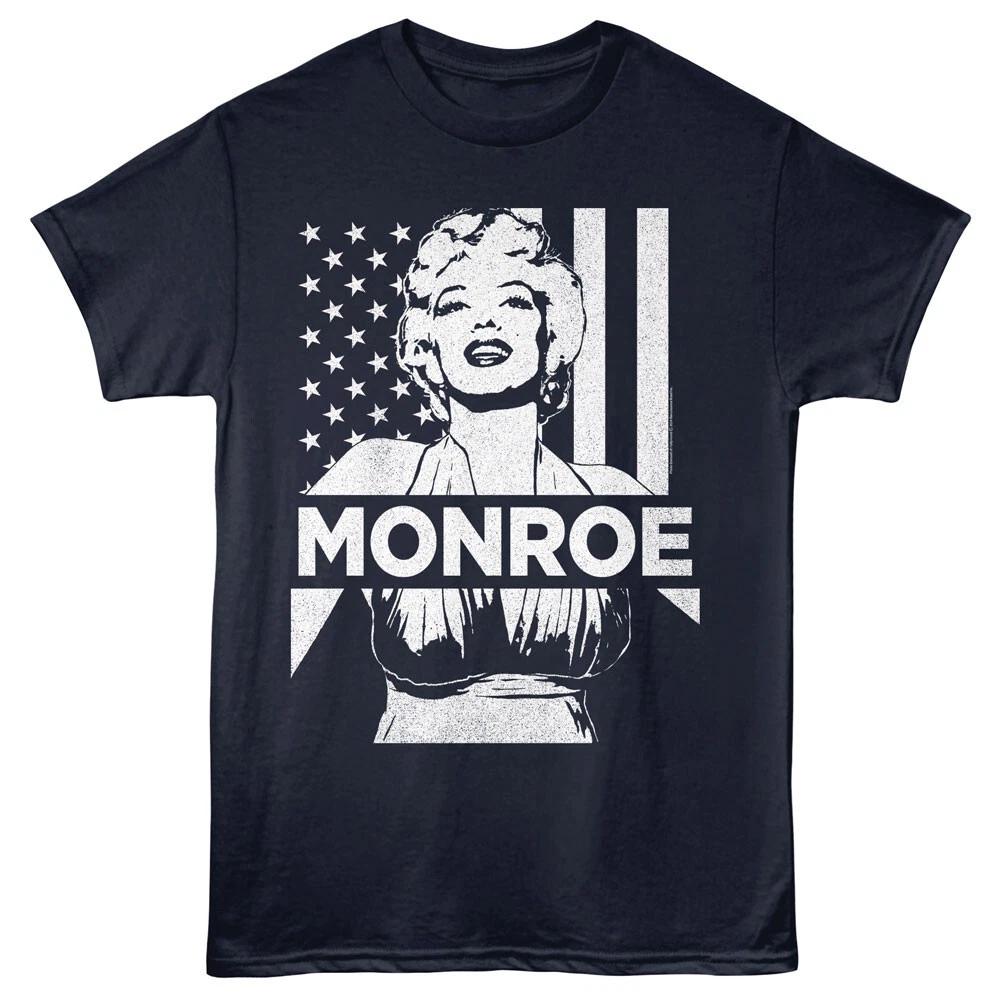 Marilyn Monroe Stars & Stripes Background Men s T Shirt 4XL