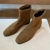 Mid Heels Women Suede Short Boots 2026 Fashion Casual Shoes Winter New Trends Chelsea Ankle Boots Party Pumps Zapatillas Mujer