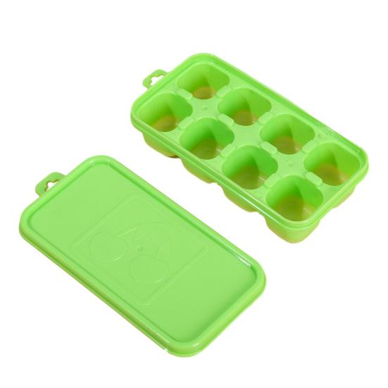 Eiswürfelform mit Deckel Stapelbare Eiswürfelformen für Gefrierschrank Ein-Klick-Entriegelung Versiegelter Eiswürfelbereiter für den Heimgebrauch