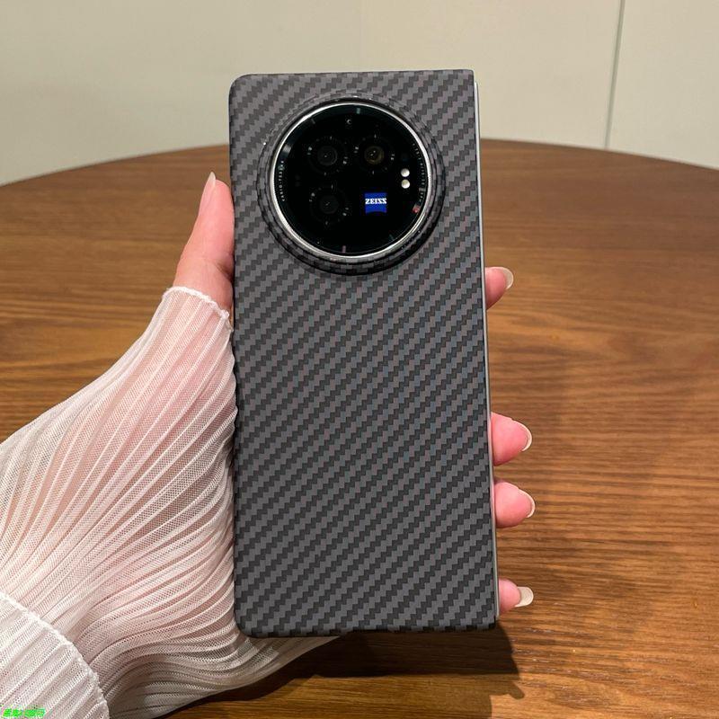 

Стильный чехол для телефона с текстурой углеродного волокна, приятный на ощупь, противоударный, для VIVO X Fold 5 3 Pro, защитная крышка с комбинированным цветом, Funda vivo X Fold3