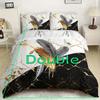 Fashion Quilt Cover Package Bronzing Marble Feather Printed Design Bed Cover Package Cozy Comfortable Quilt Cover For Bedroom Guest Room