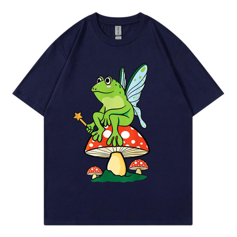 Delicious Mushroom and Frog Anime Short Sleeve Tshirt for Unisex and Unisex Summer Youth Student Casual Loose Top