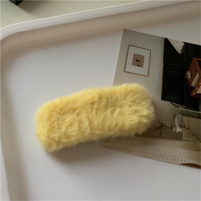 1/3/5Pcs Autumn Winter Hair Clips For Girl Woman Waterdrop Square Barrettes Solid Color Faux Fur BB Hairpins Soft Hair Accessory