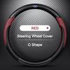 38CM Carbon Fiber Texture Car Steering Wheel Cover For Ford Mustang Fiesta Focus Mondeo Kuga Ecosport Edge Explorer F150 Sticker RM9