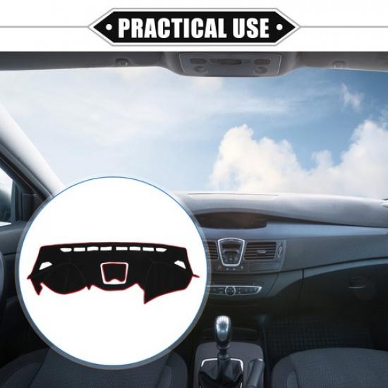 Dashboard Cover Protector Mat for Hyundai Santa Fe 2013-2018 Polyester Black Red