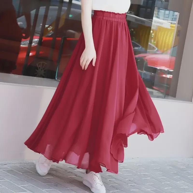 Petite White Chiffon Double-Layer Fairy Beach & Dance Skirt