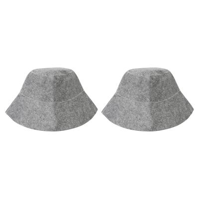 2 Piezas Sombreros de Sauna Fieltro Espesamiento Absorción de Agua Cómodo Transpirable Fieltro Gorros de Ducha para Accesorios de Baño Gris