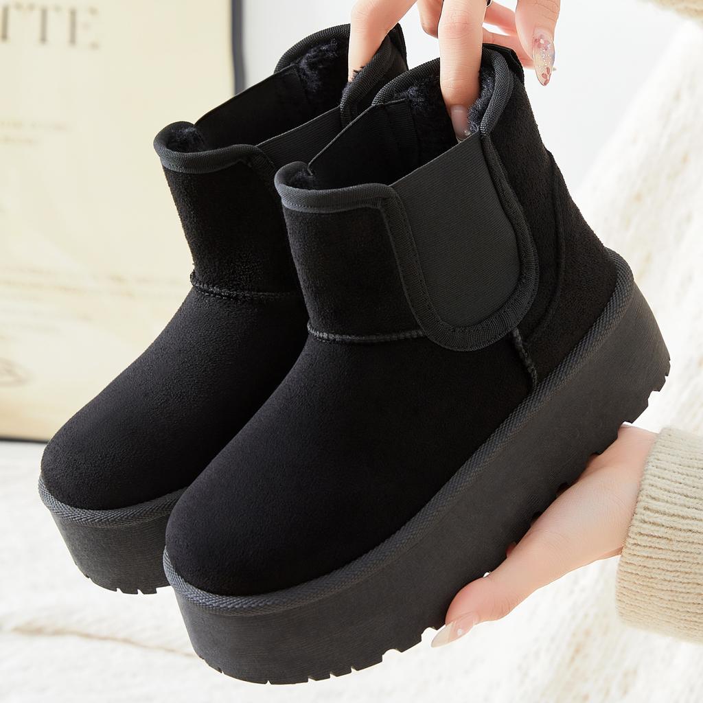Cotton Shoes Women's Fashion Heightening Snow Boots New High-top Cotton Boots Cold-proof and Warm Long Boots Piled Thickened Cotton Boots