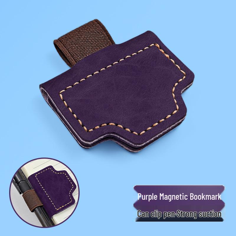 Crazy Horse Leather Double-Sided Magnetic Bookmark Clip