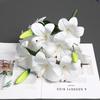 2pcs 3D Printed 9 Heads Lily Bouquet Flower Artificial Real Touch Hemerocallis Wedding Floral Decoration