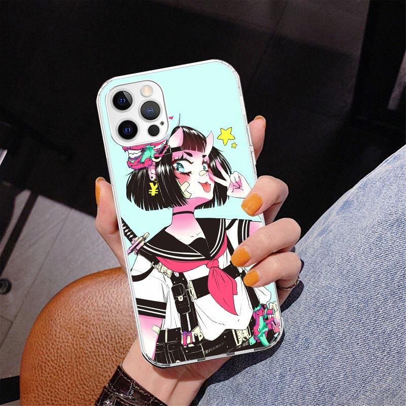 Japanese Style Anime Girl Phone Case For iPhone 17 Air 16 Pro Max 16E 15 + 14 Plus 11 12 13 Mini 7 8 SE Gift Print Cover Fundas