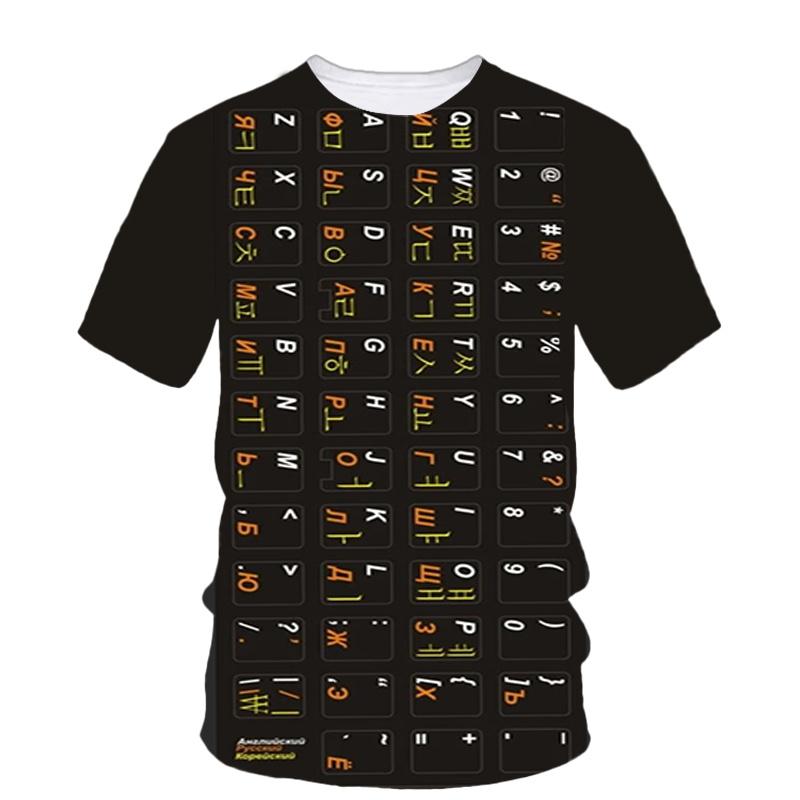 

Creative Computer Keyboard 3d Printed T Shirt Summer Men s Round Neck T-Shirt Trend Short Sleeve Casual Street Loose tshirt 6xl