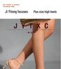 European Style Plus Size Open-Toe Bow High Heel Sandals