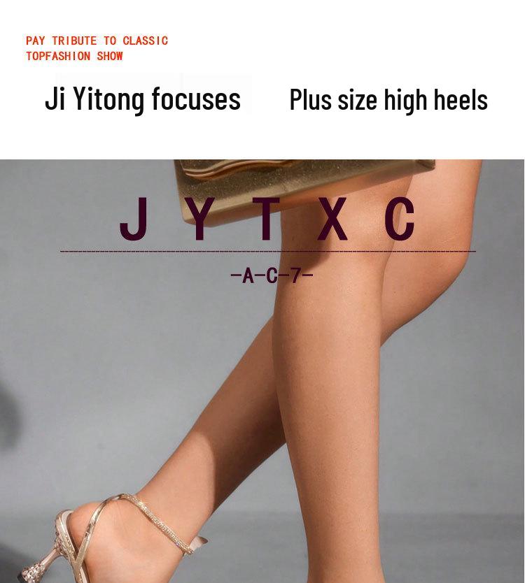 European Style Plus Size Open-Toe Bow High Heel Sandals